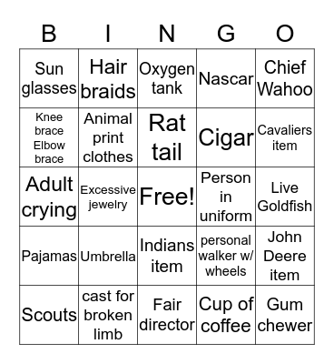 Gate Worker Bingo Card