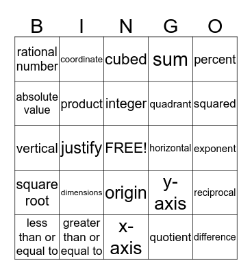 PACE 2nd 6 weeks Bingo Card