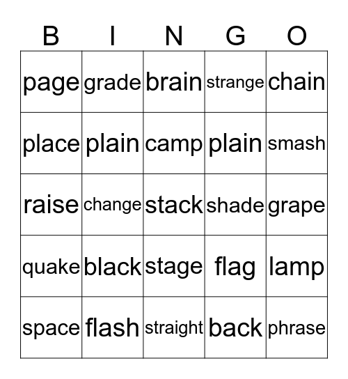 Red 65 Bingo Card
