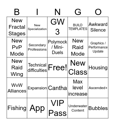 TP Announcement Bingo (int.) Bingo Card