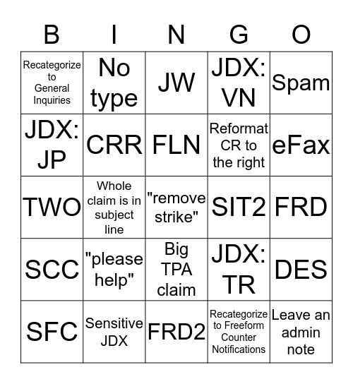 FF Bingo Card