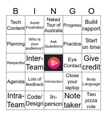 Communications: MEETINGS Bingo Card