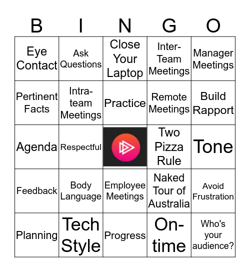 Communications: MEETINGS Bingo Card