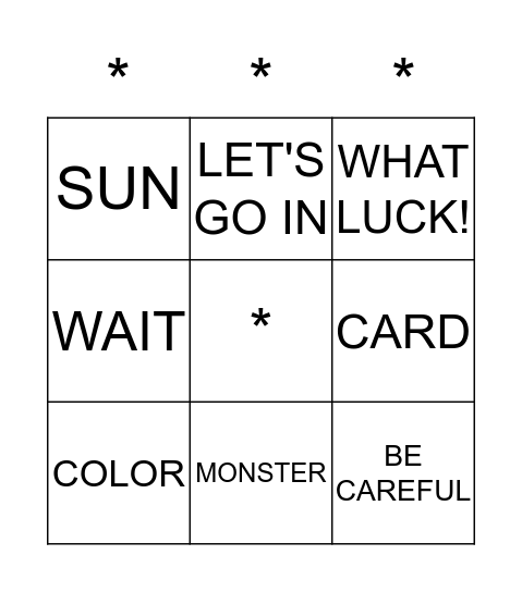 BINGO Card