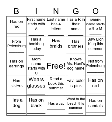 Ice Breaker Bingo Card