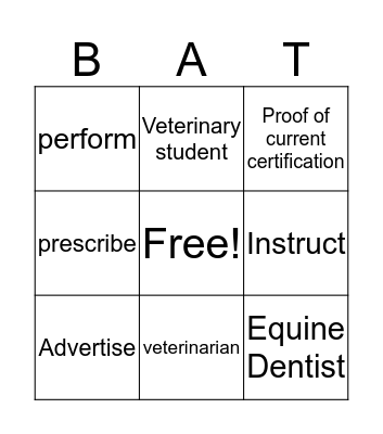 Regulations Bingo Card