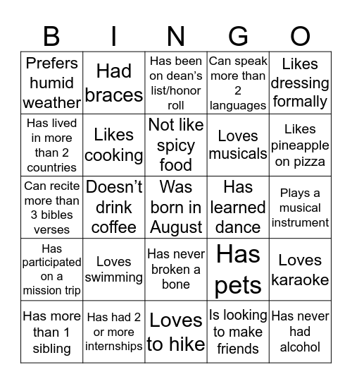 Mixer Bingo! Bingo Card
