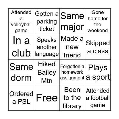 Icebreaker Bingo  Bingo Card