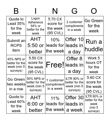 Home Bingo Card