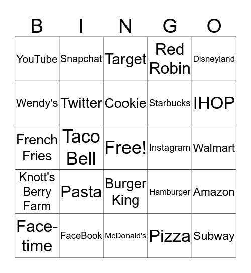 Modern Bingo Card