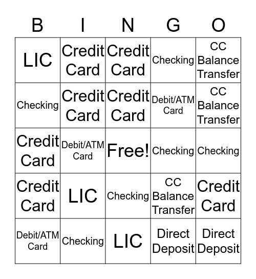 Teller BINGO Card