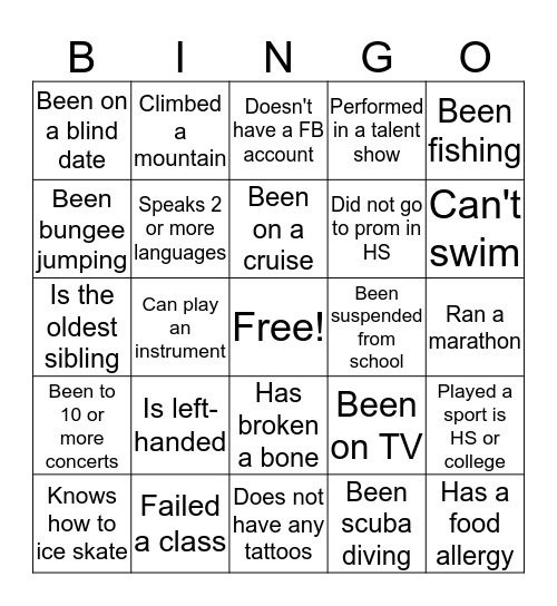 CCES Bingo Card