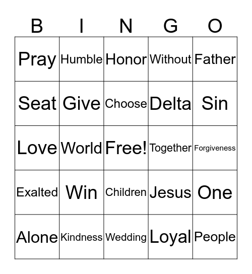 Sermon Bingo 9.1.2019 Bingo Card