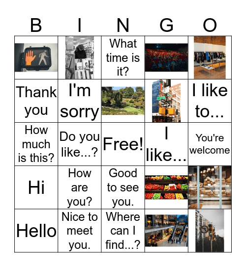 Everyday Words & Phrases Bingo Card