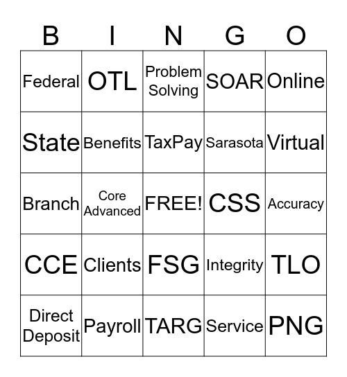 Paychex Bingo Card