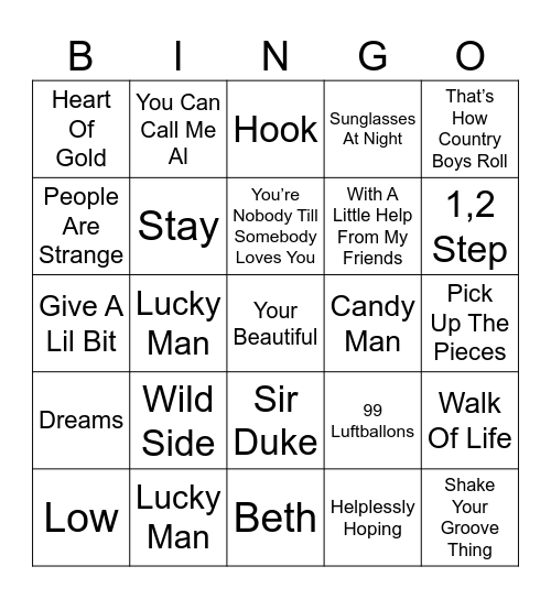 Bingo 39 Bingo Card