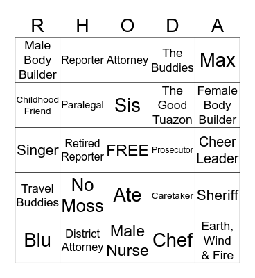 Happy Birthday, Rhoda!! Bingo Card