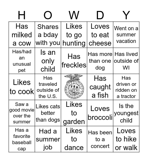 Agriscience Get-To-Know-You Bingo Card