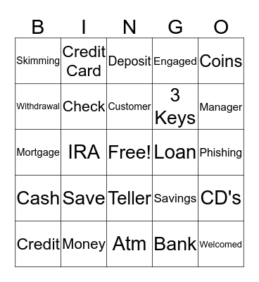 BANK BINGO Card