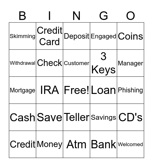 BANK BINGO Card