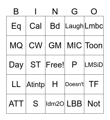 There Jed Go Bingo Card