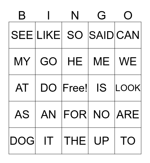 Kinder Bingo Card