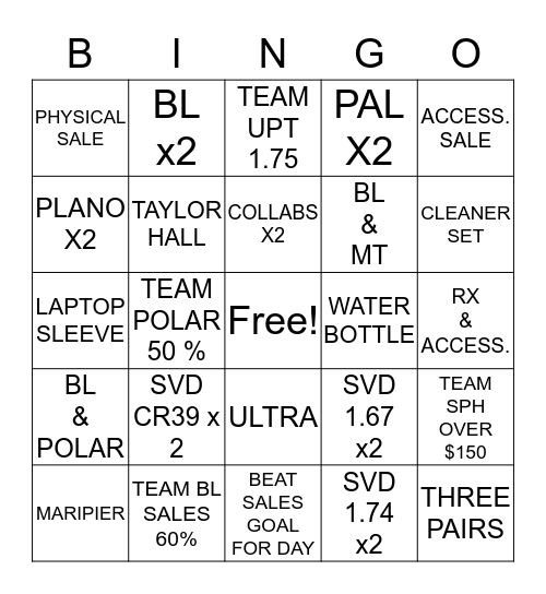 BOGO BINGO! Bingo Card