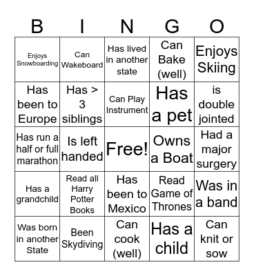 I had a dog, and his name was... BINGO Card