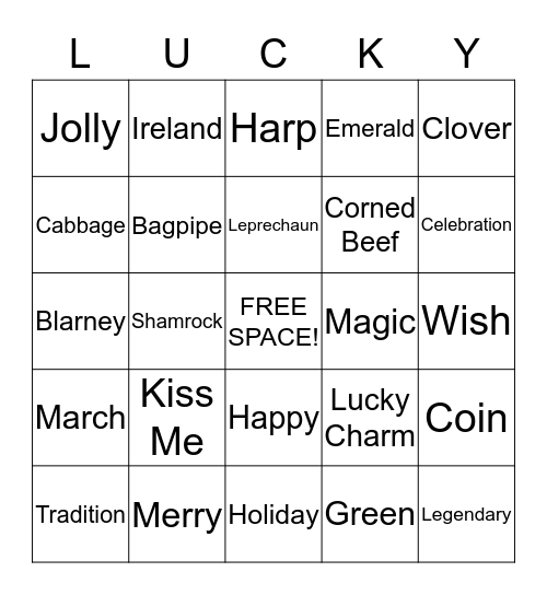 Get Lucky Bingo Card