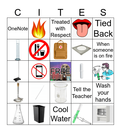 Lab Safety BINGO Card