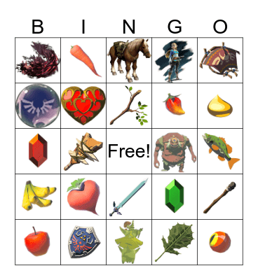 Breath of the Wild Bingo Card