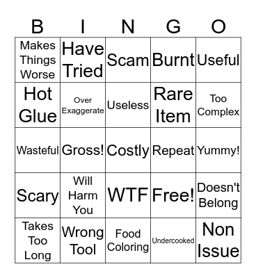 Food Haxx Bingo Card