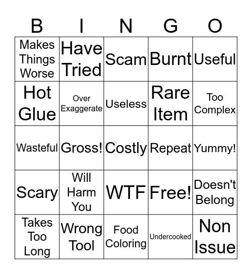 Food Haxx Bingo Card