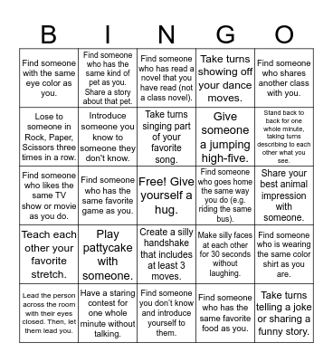 Interactive Human Bingo Card