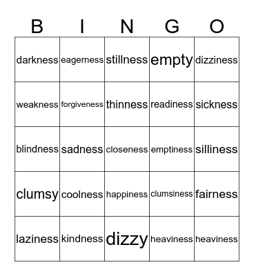 Red 72 Bingo Card