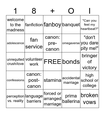 FREE Bingo Card