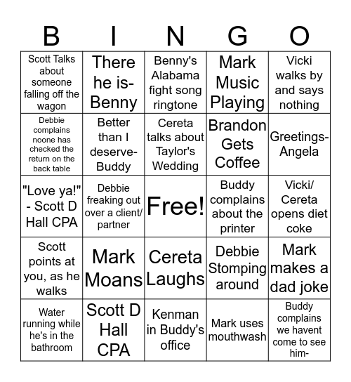 Partner Bingo Card