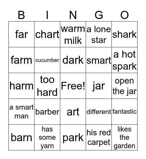 Level 2 Lesson 33- 2 Bingo Card