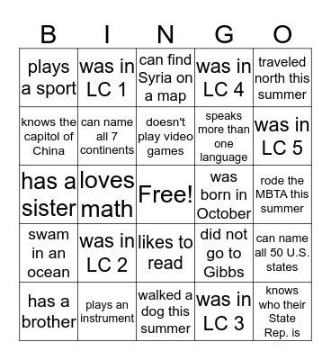 FIND SOMEONE WHO... Bingo Card