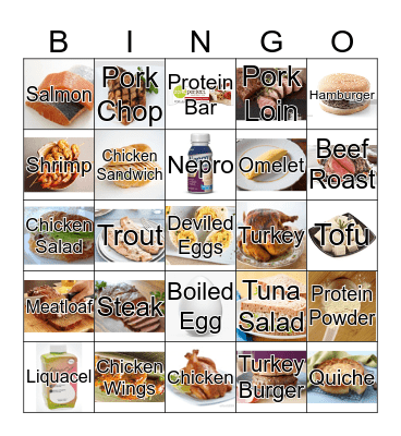 Protein Bingo Card