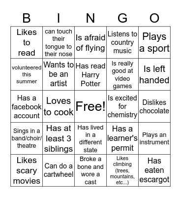 Find Someone Who... Bingo Card