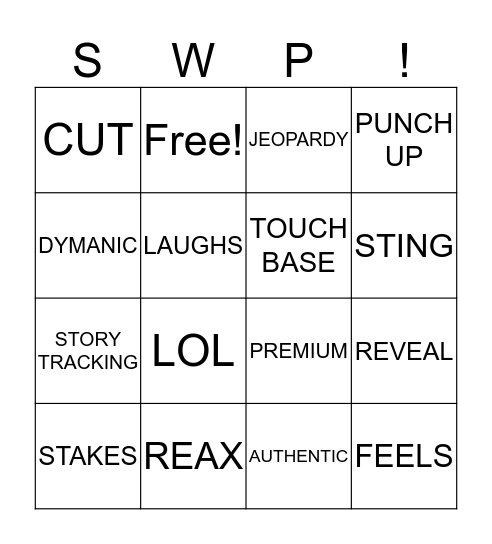 BUZZWORDS! Bingo Card