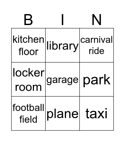 Adventure Sex Bingo Card