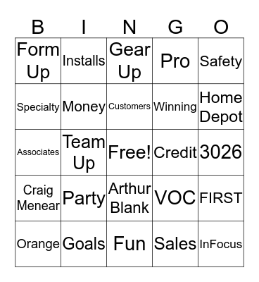 Success Sharing  Bingo Card