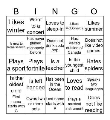 Bingo Card
