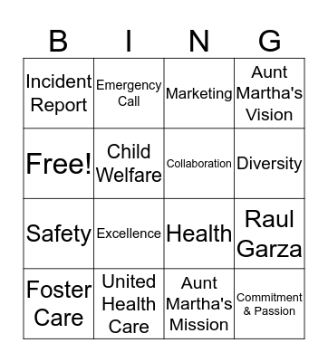 Martha Q BINGO Round 3 Bingo Card