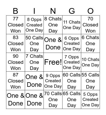 September BDR Bingo Card