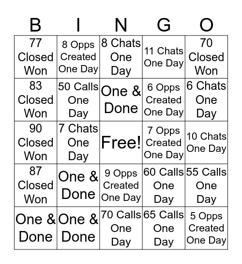 September BDR Bingo Card