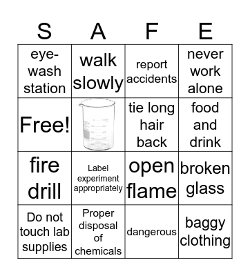 Lab Safety Bingo Card