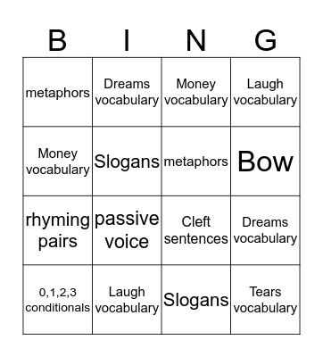 Sailing Bingo Card